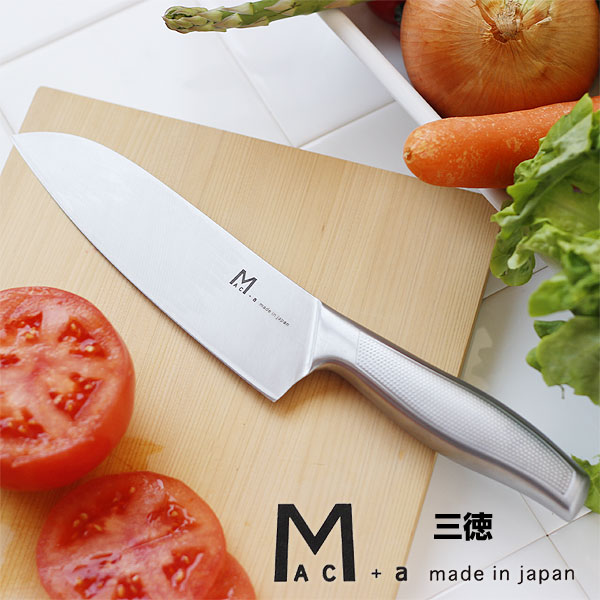 【尖んがり10倍】mac+a ステンレス鋼三徳まかない方【マックまかない方 差し上げ物 オールステンレス鋼一体型 菜切り】