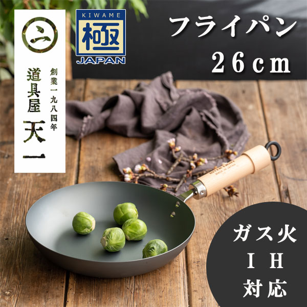 天一印 極 リバーライト フライパン26cm 【RIVER LIGHT IH対応 鉄】