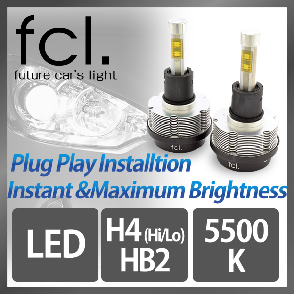 fcl. LED Headlight H4 Hi/Lo 2PCS