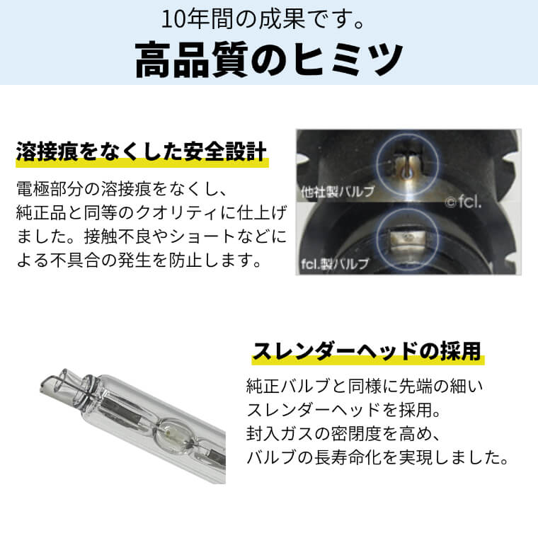 fcl純正交換HIDバルブD2SD2R車検対応1年保証12Vプロジェクターリフレクター3000K4300K6000K8000K10000K12000K|カー用品車用品hidバルブエフシーエルfclライトヘッドライトヴェルファイア20系アルファード