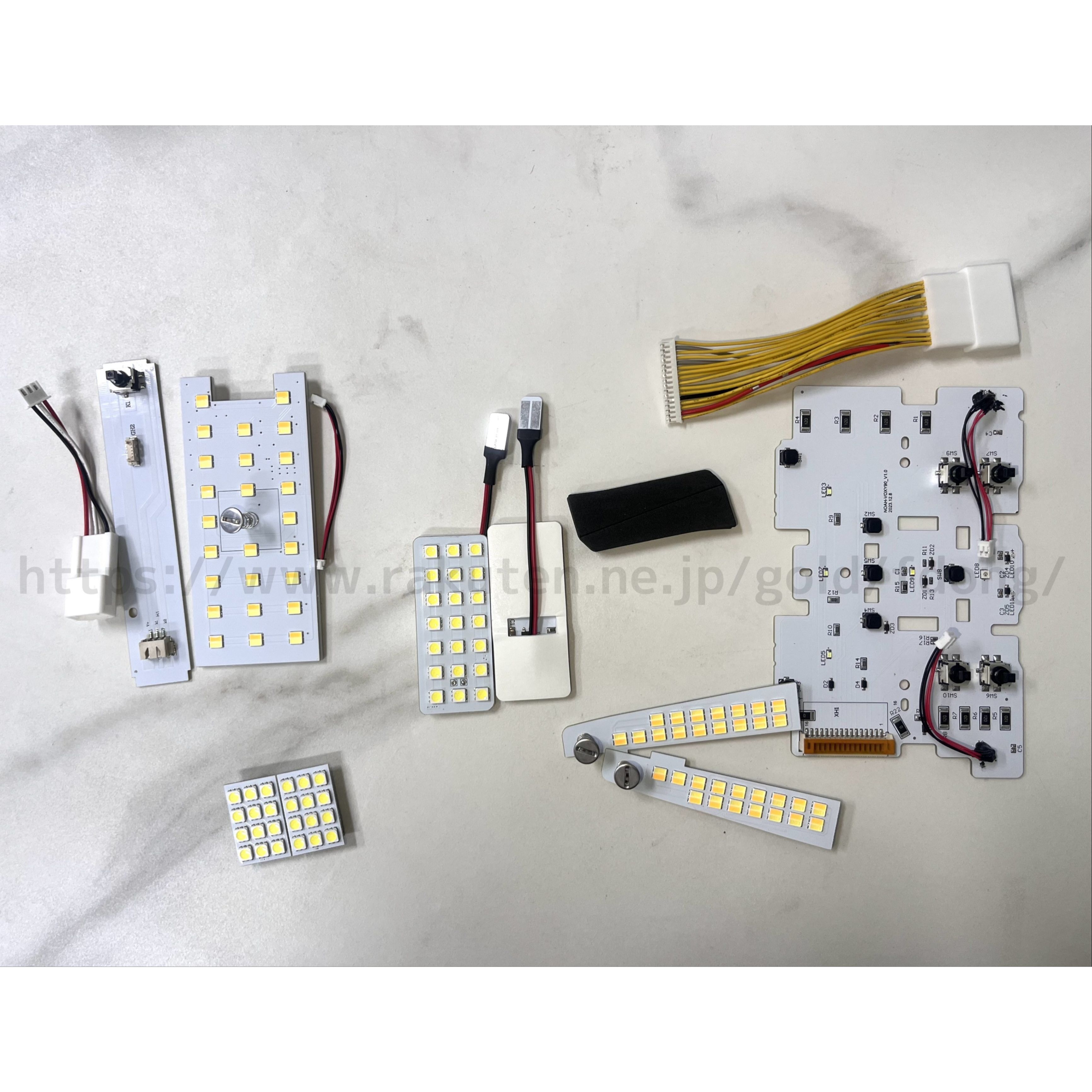 トヨタ 90系 ヴォクシー ノア 専用 フロント センター 用 ラゲッジランプ 【LED単体】 LEDルームランプ ユニット 室内灯 専用設計 アクセサリ 基盤交換タイプ ホワイトドレスアップ セット　VOXY NOAH 90 TOYOTA
