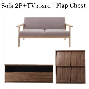 【お買い物マラソン最大1000円クーポン】テレビ台 テレビスタンド テレビボード木肘デザインソファ 北欧モダンリビングファニチャーシリーズ 3点セット(ソファ+テレビ台+フラップチェスト) 2P【ts】