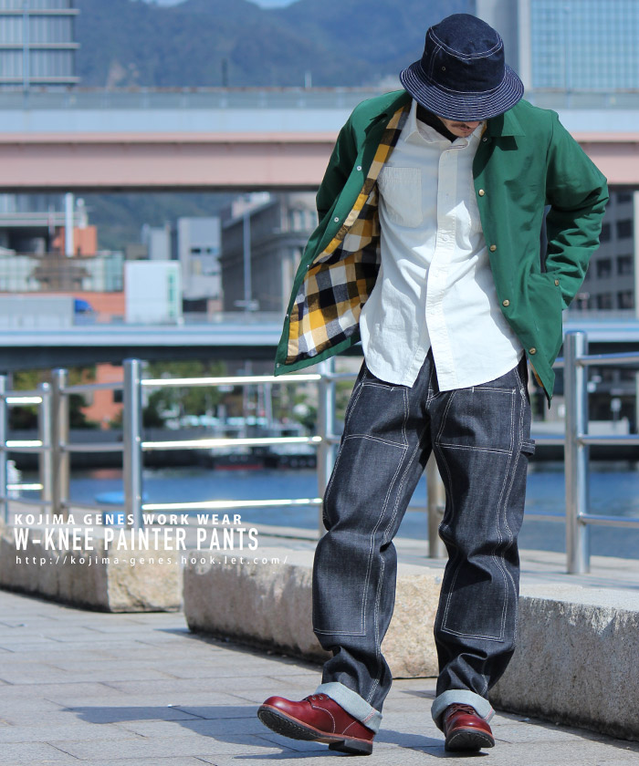 楽天市場 ダブルニーペインターパンツ ペインターパンツをベースに負荷のかかりやすい膝部分を二重にしたダブルニー仕様のアイテム 国産 Made In Japan 日本製 岡山 児島 ボトムス メンズ 30インチ 42インチ ワークパンツ バイク ハーレー Hook Let