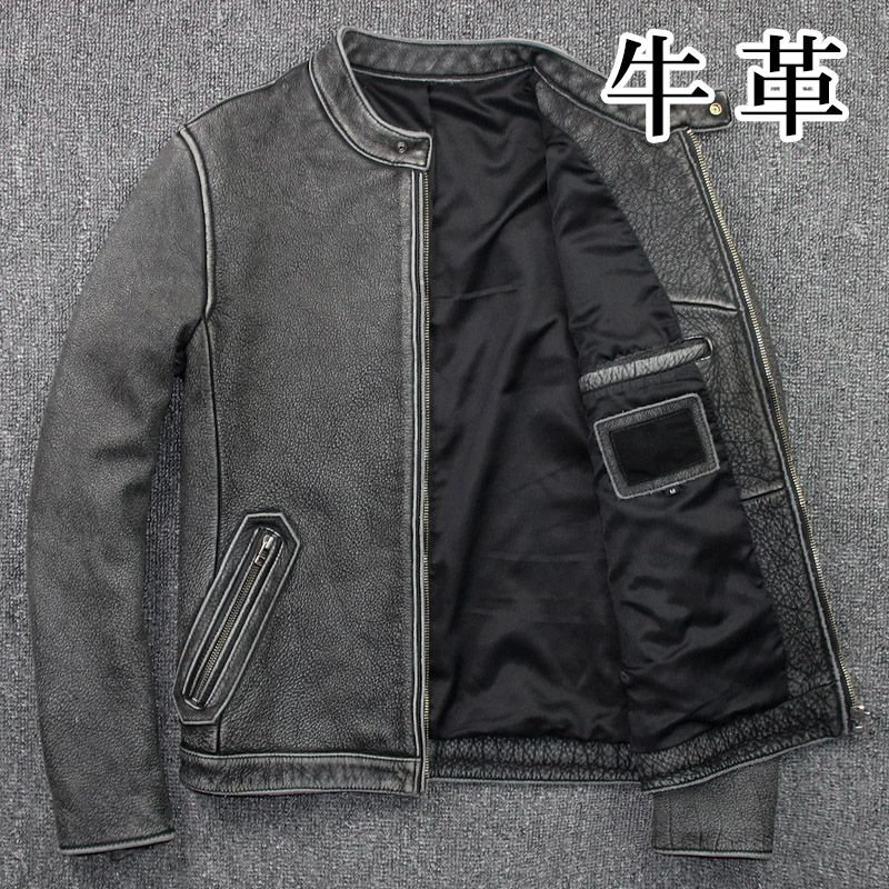 革ジャン メンズ 本革 ライダースジャケット レザージャケット 本革ジャケット アウター 軽い レザーブルゾン レザー ライダース お洒落 大きいサイズ 牛革 グレー ブラウン S L XL XXL XXXL XXXXL XXXXXL｜FearlessTrading店