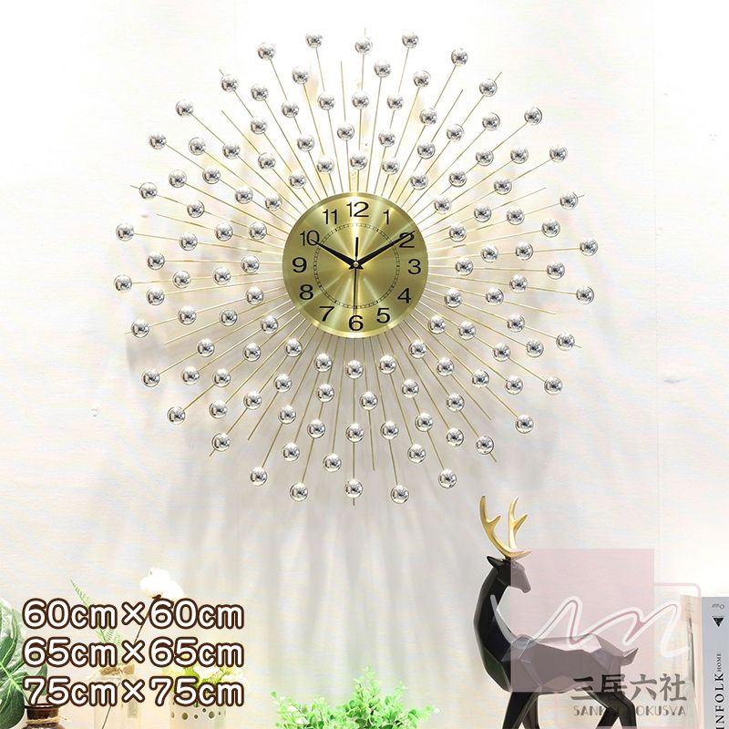 壁掛け時計 60*60cm 放射 ナチュラル ギフト プレゼント キッズルーム 寝室 リビング 店舗 壁掛け時計 おしゃれ 北欧 ウッド DIY 豊富なデザイン シンプル 高級感溢れるポリゴンライン 新生活 贈り物 新築 開店祝い 記念 静音 65*65cm 75*75cm|FearlessTrading店