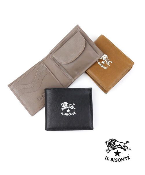 イルビゾンテ 財布 二つ折り 正規品 IL BISONTE 日本限定 レザー ホワイトロゴ 二つ折り財布 ウォレット ミニ財布 売れ筋アイテム ロゴ ビアンコ コレクション シンプル ・54212312540-0062102(メンズ)(レディース)｜February