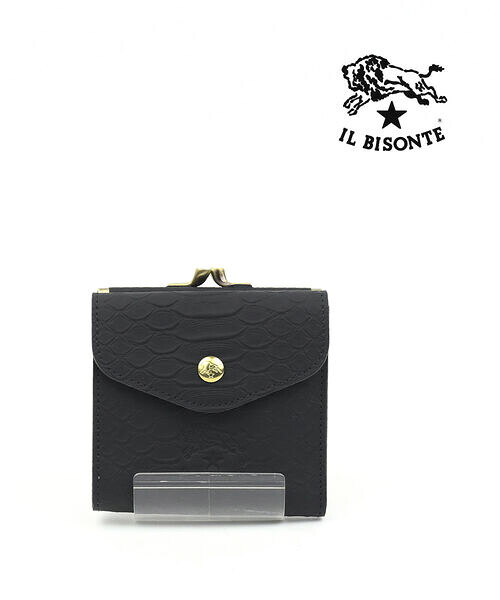 イルビゾンテ 紙入れ 二つ折り 定まり品 IL BISONTE 日本押さえる なめし革 パイソン柄型押し 二つ折り紙入れ 蝦蟇口紙入れ ウォレット 売れ筋作目 歌留多衣嚢 ・54222310941-0062202(メンズ)(レディース)