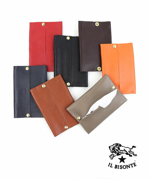 IL BISONTE　ティッシュケース　ペールライラック 可憐なムードを纏った、ペールライラックのウォレットやティッシュ