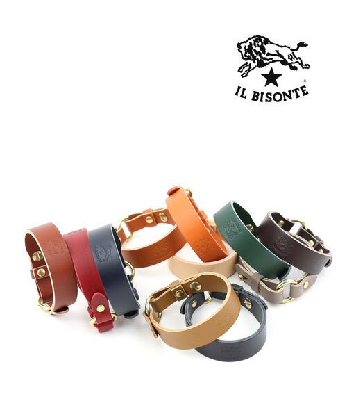 イルビゾンテ 正規品 IL BISONTE ブレスレット レディース 本革 レザー ロゴエンボス ブラック レッド ネイビー 売れ筋アイテム 人気 ・5472305597-0062302(メール便可能商品)[M便 3/5](メンズ)(レディース)｜February