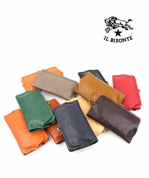イルビゾンテ 紙入れ 長紙入れ 置き目品 IL BISONTE メンズ 本革 なめし革 金入れ  ロングウォレット 黒いこと 米国海軍 真っただ中薄墨色 赤いこと 今めかしい 可愛らしい 売れ筋科目 ・5482305195-0062201(メンズ)(レディース)