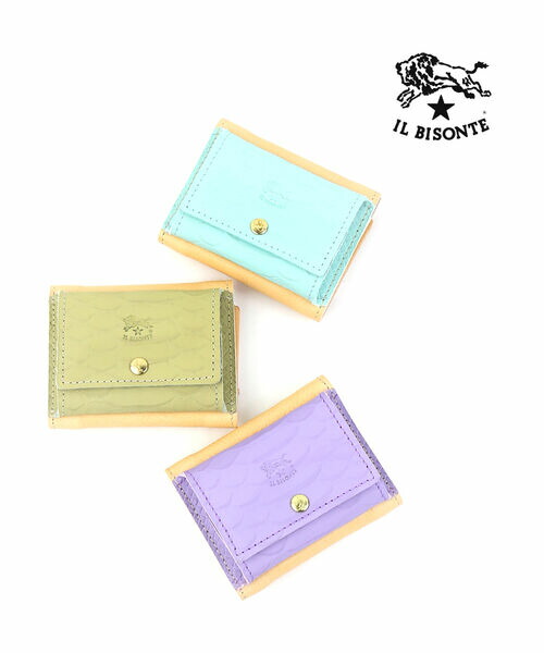 返品不可】 IL BISONTE イルビゾンテ パイソン エンボスドレザー
