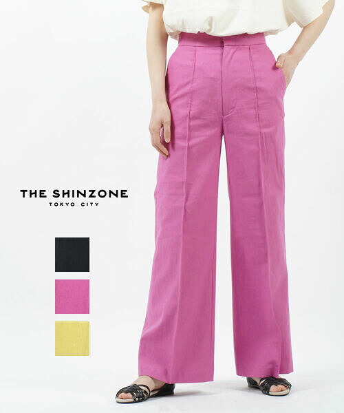 ザ シンゾーン THE SHINZONE パンツ コモンパンツ フルレングス スラックス ボトムス センタープレス コットンリネン 綿麻 綺麗め・22MMSPA07-4432201(レディース)