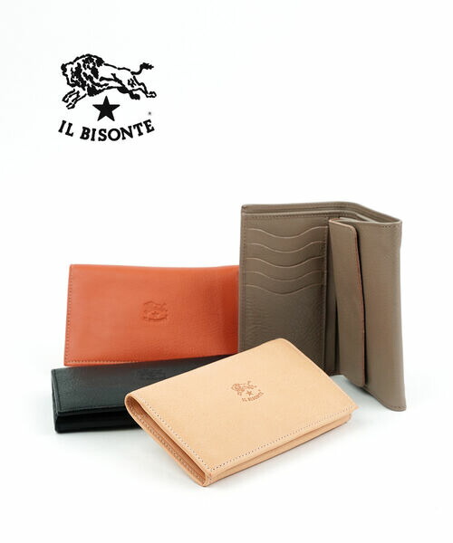 イルビゾンテ IL BISONTE 紙入れ 二つ折り紙入れ 置き目品 革紙入れ なめし革 本革 紙入れ 御釣り入れ ヌメ 黒いこと ヤキヌメ ヤケヌメ イタリア製 ウォレット 分かりやすい 今めかしい 差し上げ物・5442404840-0062502(メンズ)(レディース)
