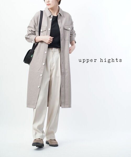 【40%OFF】アッパーハイツ upper hights ウールジャージー CPOロングシャツ ワンピース THE OFFICER DRESS・518A321-2942102(レディース)｜February