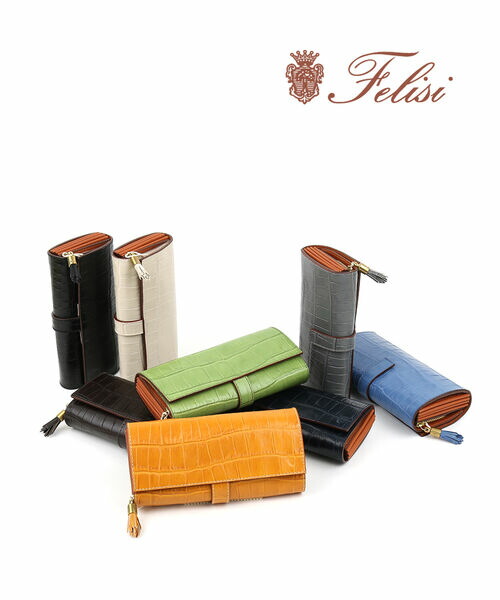 楽天市場】フェリージ Felisi 長財布 ユニセックス クロコ型押しレザー