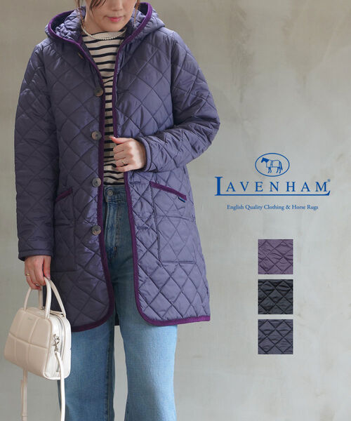 【4/10 23時59までポイント10倍】ラベンハム LAVENHAM キルティング コート ロングコート ブランドン フード付き ロング 長め 軽量 暖かい レギュラーフィット 定番・SLJ9106-3872402(レディース)