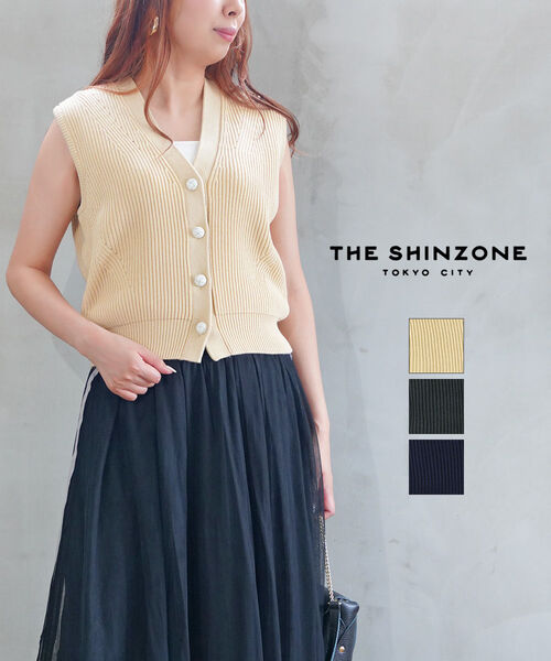 【ポイント2倍】ザ シンゾーン THE SHINZONE ベスト ニットベスト ニット トップス レディース Vネック レイヤード 重ね着 前開き 大人 カジュアル・24AMSNI02-4432402(レディース)