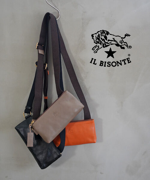 イルビゾンテ IL BISONTE 御徒面子 ショルダーバッグ クロスボディバッグ 定め事品 なめし革 本革 曲がった掛け ユニ一発やる 真四角 横長 分かりやすい 今めかしい・5492300111-0062502(メンズ)(レディース)(2F)