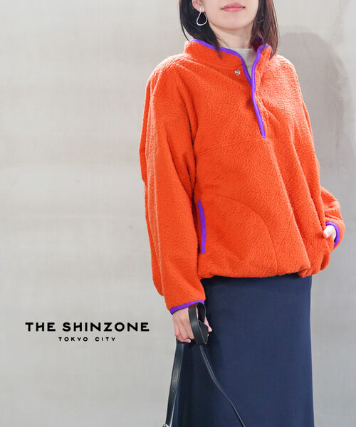 【マラソン期間中ポイント10倍】ザ シンゾーン THE SHINZONE ボア フリース プルオーバー トップス 暖かい 大きめ ゆったり 秋冬 ハイネック 軽い パイピング・23AMSCU01-4432302(レディース)