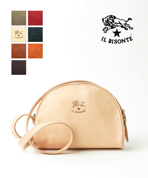イルビゾンテ IL BISONTE バッグ ショルダーバッグ ポシェット 半月型バッグ 正規品 レディース レザーバッグ 牛革 ハーフムーン 半円 ミニバッグ イタリア製 カジュアル かわいい・5442300110-0062401(レディース)｜February
