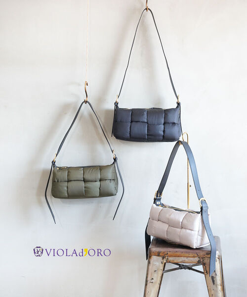 【30%OFF】ヴィオラドーロ VIOLAd'ORO ショルダーバッグ ナイロン バッグ 鞄 メッシュ ボンディング 横長 おしゃれ 斜め掛け 肩掛け・V-8947-2782502(レディース)｜February