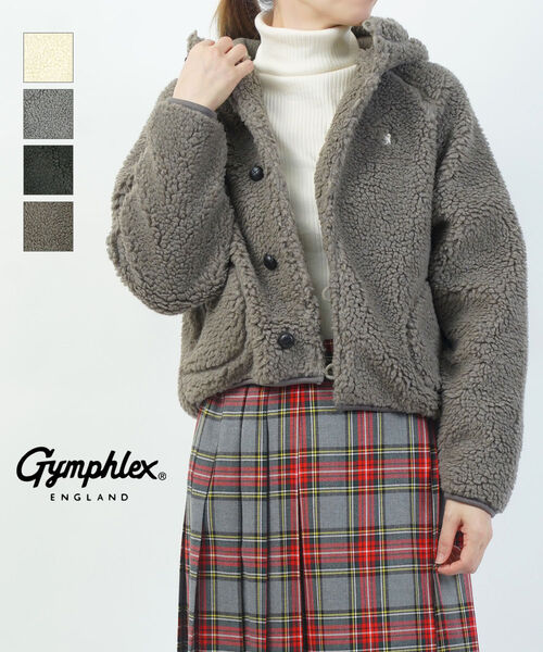 【百貨店大売り出し継続期間尖んがり10倍】体育館フレックス Gymphlex 上衣 ボア ボンネット上衣 アウター 羽織り 遊撃手丈 生あたたかい フワフワ モコモコ 愛くるしい・GY-A0725BOA-0322502(レディース)(JP)