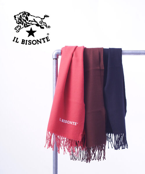 イルビゾンテ 正規品 IL BISONTE フリンジ プレーンストール マフラー ロゴストール 売れ筋アイテム 毛100% あたたか ロングフリンジ 上品 薄手 ユニセックス ギフト ・54212309381-0062102(メンズ)(レディース)｜February