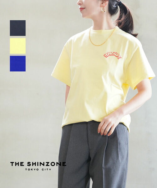 【4/10 23時59までポイント10倍】ザ シンゾーン THE SHINZONE Tシャツ 半袖 カットソー プルオーバー クルーネック ロゴ プリント かわいい カジュアル おしゃれ・25SMSCU13-4432501(レディース)