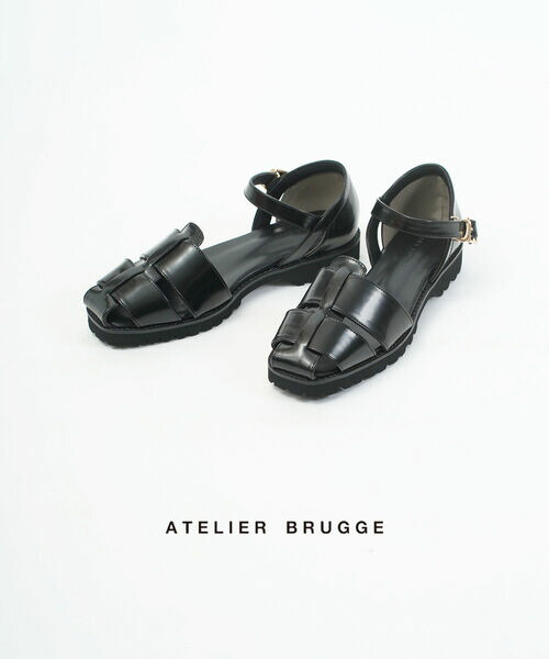 【30%OFF】アトリエブルージュ atelier brugge サンダル グルカサンダル ストラップサンダル 春夏 ローヒール 歩きやすい 疲れにくい 合皮 かかとあり 大人・25ISM-10-0752501(レディース)|February