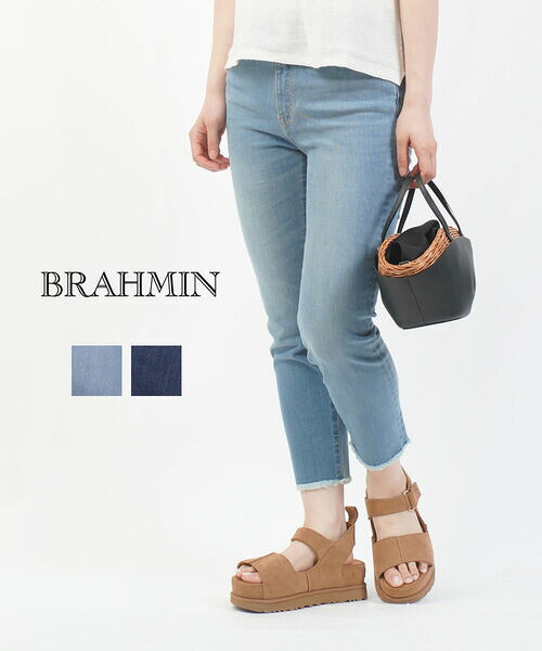 【4/10 23時59までポイント10倍】ブラーミン Brahmin デニム パンツ デニムパンツ ジーンズ ジーパン スリム ストレート ストレッチ 9分丈 アンクル丈・B34208-0041801(レディース)(last_1)