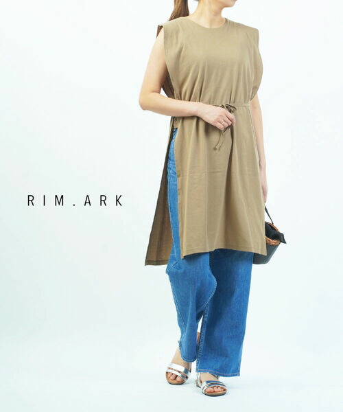【マラソン期間中ポイント10倍】リムアーク RIM.ARK カットソー ノースリーブ ロング Tシャツ ロング丈 チュニック ワンピース サイドスリット 体型カバー・460DSL80-0140-4202001(レディース) 9,768円