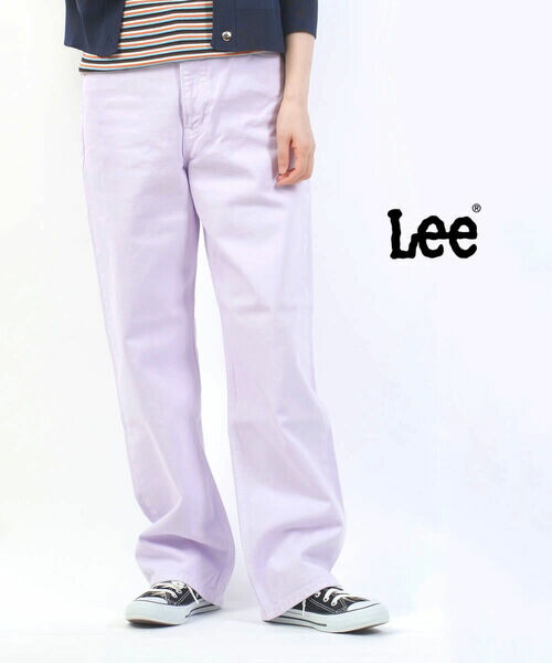 【4/20限定10%クーポン&ポイント10倍】リー Lee デニム パンツ ジーンズ デニムパンツ ストレート ワイド ハイウエスト コットン 日本製・LL2651-4882402(レディース)