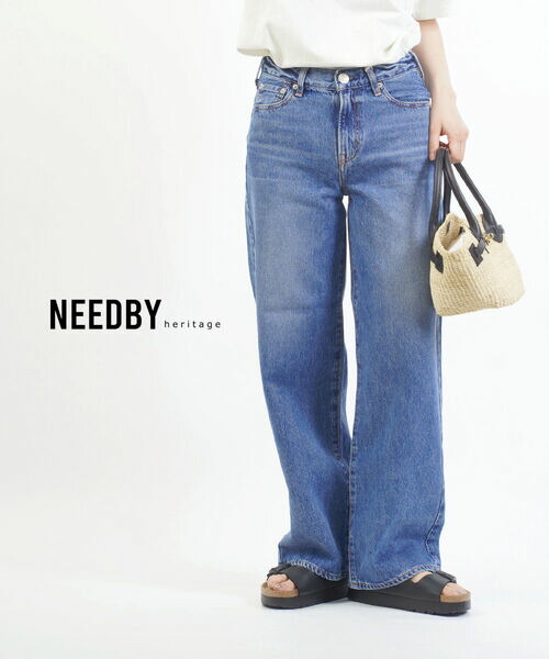 【マラソン期間中ポイント10倍】ニードバイ ヘリテージ NEEDBY heritage デニム パンツ ワイド デニムパンツ ジーンズ ストレート 体型カバー ミッドライズ 脚長日本製・N1C300637-2942502(レディース) 13,090円
