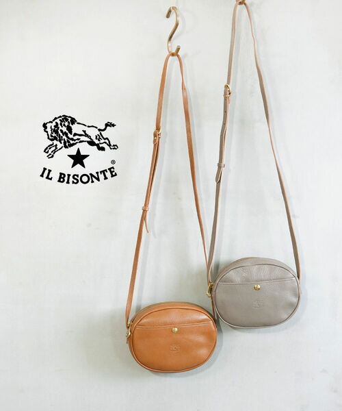 イルビゾンテ バッグ 正規品 IL BISONTE レザー ショルダーバッグ クロスボディバッグ 売れ筋アイテム シンプル ポケット付き ギフト プレゼント 贈り物 グレー オリーブ ・54212305111-0062102(レディース)