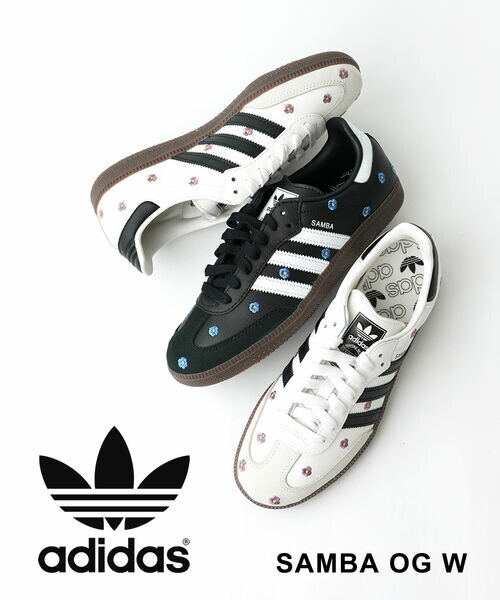 【ポイント2倍】【2026年春夏新作】アディダス adidas スニーカー サンバ シューズ ローカット 靴 白 黒 花柄 レザー スウェード フラワー刺繍 人気 レトロ クラシック・SAMBA-OG-W-0122601(レディース)(D-1)