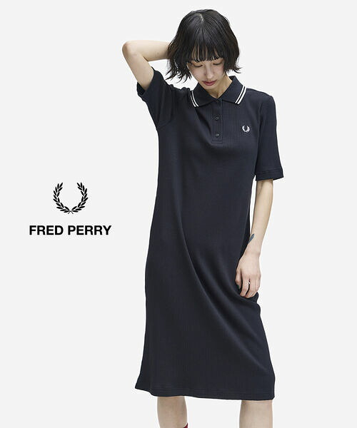 【マラソン期間中ポイント10倍】【2026年春夏新作】フレッドペリー FRED PERRY ワンピース リブ ポロ ドレス ポロシャツ 半袖 5分袖 リブ 襟付き ロング 膝下 ローレル・D2176-3872601(レディース)