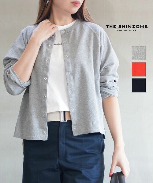 【マラソン期間中ポイント10倍】【2026年春夏新作】ザ シンゾーン THE SHINZONE カーディガン トップス 長袖 羽織り クルーネック シンプル 無地 赤 グレー ネイビー ・26SMSCU08-4432601(レディース)