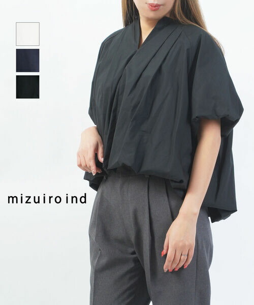 【20%OFF】【2026年春夏新作】ミズイロインド mizuiro ind プルオーバー トップ 半袖 トップス 否色つや 旗がしら 体型取りまかなう ポ一袖 成年者 雅びやか 今めかしい・1-230163-1262601(レディース)