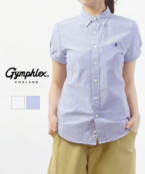 【尖んがり2倍】体育館フレックス Gymphlex 半袖 プルオーバー トップ トップス フレンチ捩り 綿織物 綿 襟付き添い人 名取り草落ちこむ 定番 一般受け・GY-B0242SOX-0322601(レディース)(JP)