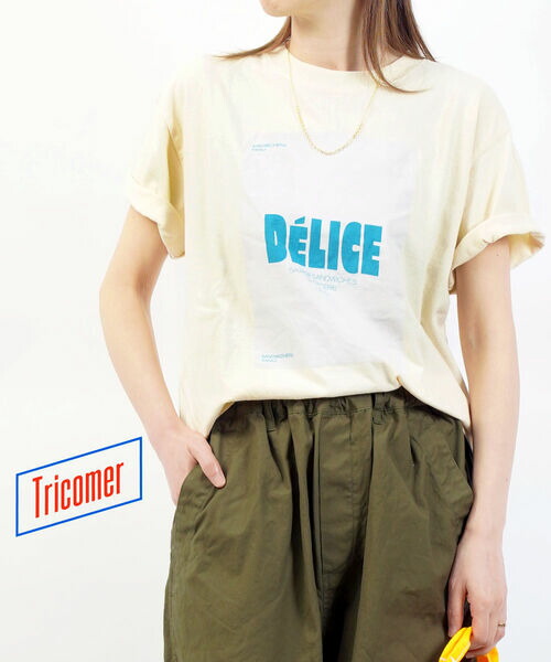 【2026年春夏新作】トリコメル Tricomer 半袖 Tシャツ カットソー トップス ロゴ プリント 古着風 ヴィンテージ風 おしゃれ ゆったり カジュアル・TRC-VTG-261003-3682601(メール便可能商品)[M便 5/5](レディース)