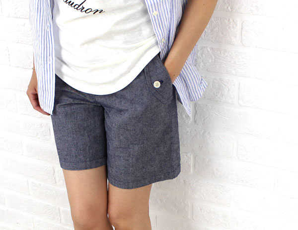 が大特価 ルミノア Le Minor コットン リネン ネップダンガリー ショートパンツ Ml16408 1791401 レディース ボトムス February 予約販売品 Aqsasport Org