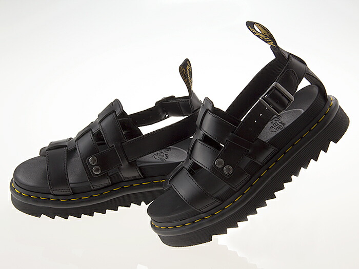 最大15 Offクーポン ドクターマーチン Dr Martens Terry Fishrman Strap Sandal テリーフィッシャーマン ストラップ サンダル グラディエーター 厚底 メンズ レディースサイズ Black ブラック 黒 激安正規 Bronze Qa