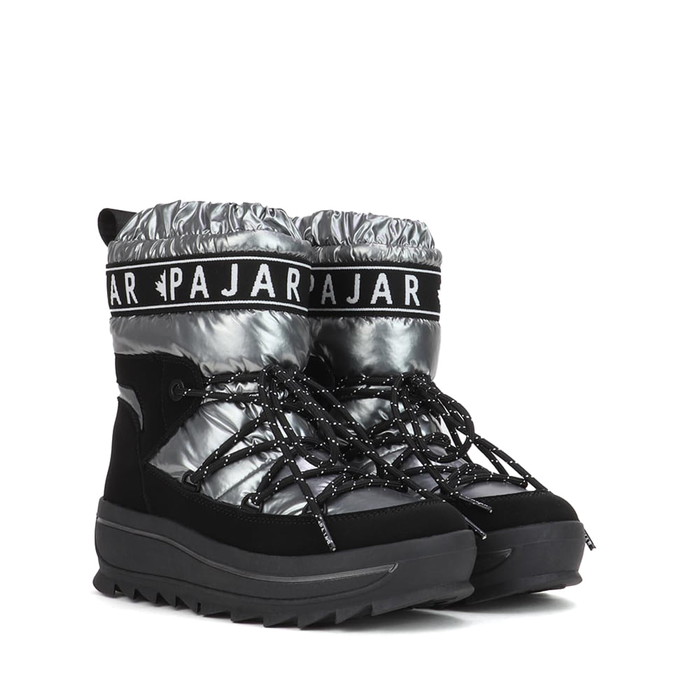 パジャール PAJAR GALAXY BOOTS 天の川 ブーツ SNOW BOOTS スノーブーツ WATERPROOF 雨合羽製作 防寒 レディース しろがね色/黒いこと SILVER/BLACK #PJR-B01036-GLM