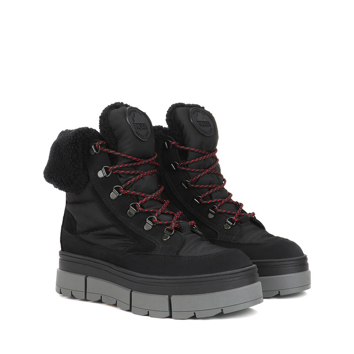 パジャール PAJAR HENTA LACE UP BOOT ヘンタ レースアップブーツ SNOW BOOTS レディース スノーブーツ WATERPROOF 雨合羽 防寒 ウィンターブーツ 納める式スパイク付き添い人 BLACK 黒いこと 黒 #PJR-B01089-BLK