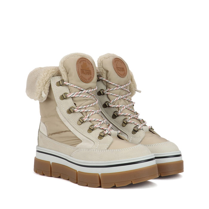 パジャール PAJAR HENTA LACE UP BOOT ヘンタ レースアップブーツ SNOW BOOTS レディース スノーブーツ WATERPROOF 雨合羽 防寒 ウィンターブーツ 納める式スパイク付き添い人 SAND 砂子 #PJR-B01089-SND