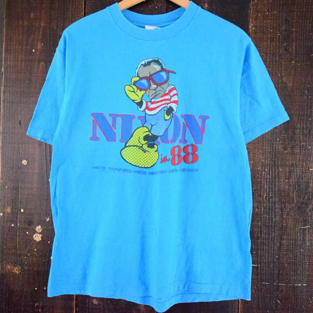 楽天市場 80 S Nixon In Usa製 キャラクターパロディtシャツ 80年代 ニクソン ミッキー ディズニー アメリカ製 古着 ヴィンテージ 中古 メンズ店 ヴィンテージ 古着屋 通販 Feeet