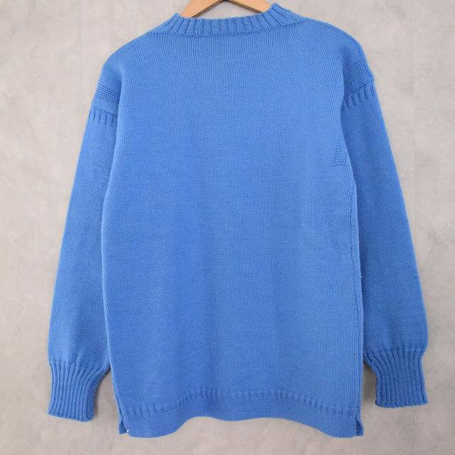 楽天市場 Vintage Guernsey Sweater Blue ガンジーセーター ニット ウール 水色 古着 ヴィンテージ 中古 メンズ店 ヴィンテージ 古着屋 通販 Feeet