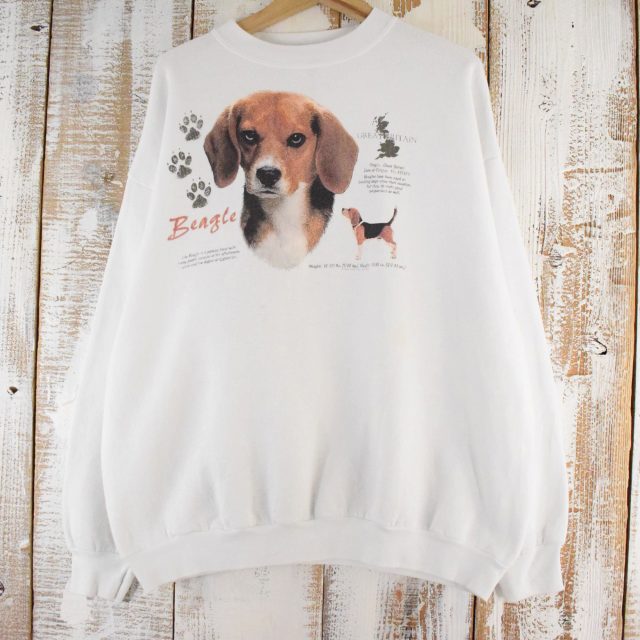 楽天市場 90 S Usa製 Beagle いぬプリント スウェット Xl 犬 ベーグル 白 トレーナーナンバリング 古着 ヴィンテージ 中古 メンズ店 ヴィンテージ 古着屋 通販 Feeet