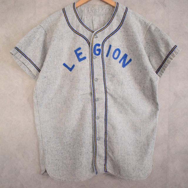 在庫あり カジュアルシャツ 40年代 Shirt Baseball Frannel Legion 40 S 50 S 50年代 メンズ店 中古 ヴィンテージ 古着 野球 フランネル 半袖 ベースボールシャツ Oglinginches Com