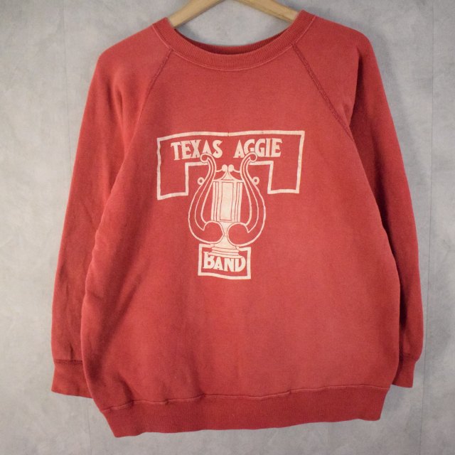 60 S Texas Aggie フロッキープリントスウェット 60年代 赤 トレーナー 古着 ヴィンテージ 中古 メンズ店屋 Angliaacademy Com